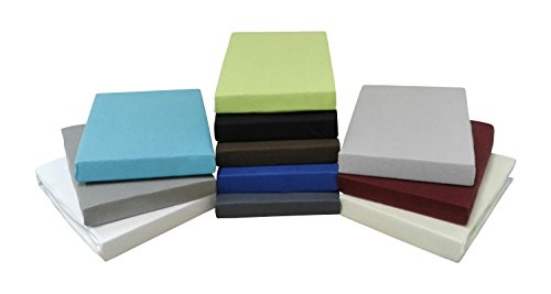 Topper Jersey Spannbettlaken Spannbetttuch 180x200 - 200x200 cm in 11 Farben (Grau)