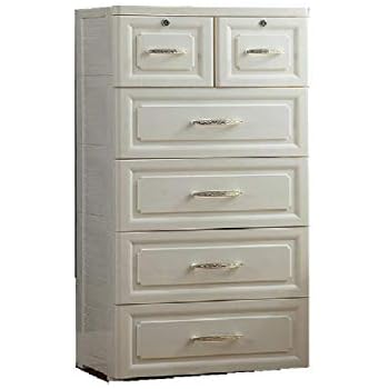 Thetickletoe Thickened Fiber Plastic Chest Of Drawers Organizer