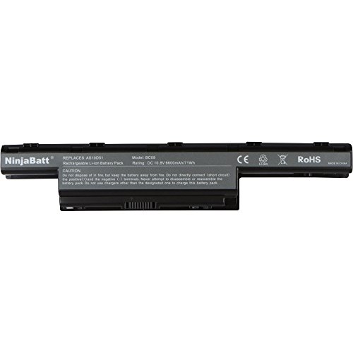 Ninjabatt 9 Zellen Laptop-Akku für Acer AS10D31 AS10D51 AS10D81 AS10D75 AS10D41 AS10D73 AS10D61 AS10D71 AS10D3E Aspire 4752 5250 5733 5742 AS10G3E 3ICR19/65-2 5750 AS10D56 31CR19/66-2 31CR19/65-2 - 4