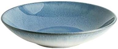 LFHCW ZHDC® Ceramic Bowls, Creativity Tableware Shallow Mouth Soup Bowl Bowl Fruit Bowl Big Bowl Household Dish Plate Western Food Bowl Salad Bowl 24.5x5cm Japanese style Ceramic bowl
