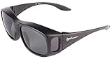 Rapid Eyewear Polarized OVER GLASSES SUNGLASSES that Fit Over Normal Prescription Spectacles up to 130mm wide x 38mm high, for Men & Women. Ideal for Driving, Cycling, Fishing & Sports. Matt Black