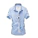 Produktbild Binggong Herren Shirt,Herrenhemd, Blau,Weiß, weinrot, Doppelkragen, Paisley-Muster, Kurzarm, Slim/Normal & Regular-Plus Fit