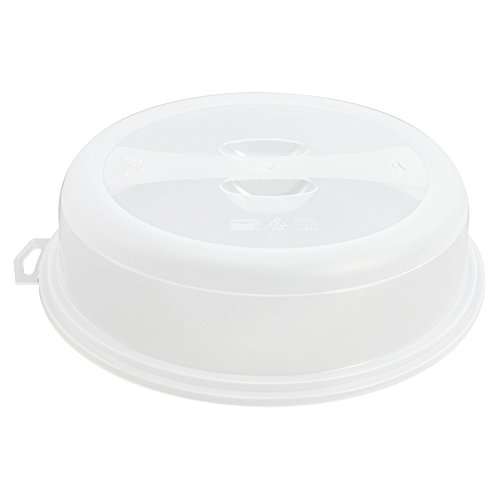 COM-FOUR® 3x Mikrowellenabdeckhaube aus Kunststoff, 26 cm Ø, transparent (3 Stück) - 2
