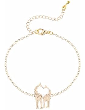 Gudeke Legierung Love Herz Giraffe Form Einstellbar Armband Armreif für Frauen Mädchen