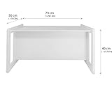 3 in 1 Multifunktionales Kindermöbel Set Bestehend Aus einem Multifunktionalen Kindertisch und eine Multifunktionale Kindersitzbank oder ein Multifunktionales Nest von zwei Couch- Beistelltischen für Erwachsene, aus Massivem Buchenholz Weiß Lackiert - 3