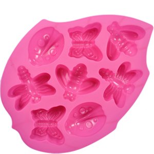 100 St. Silikon Backform Muffinform Muffin Kuchen Gelee Dessert Insekt Motive Schmetterlinge, Libellen, Käfer, und Bienen - 2