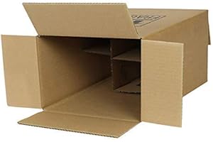 We Can Source It Ltd - 10 x 6 Bottle Wine Boxes with Built-In Dividers – Heavy-Duty Double Wall Cardboard – Flat Packed for Quick Assembly – Ideal for Wine, Beer, Spirits – "Fragile" Printed
