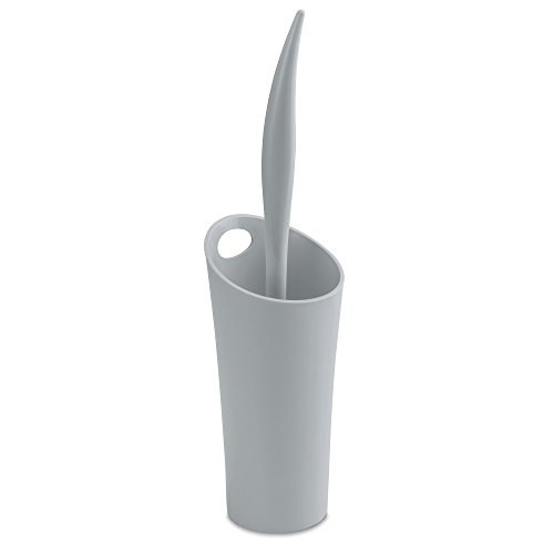 koziol Toilettenbürste Sense, Bio-Kunststoff, solid cool grey, 10.7 x 10.6 x 40.5 cm