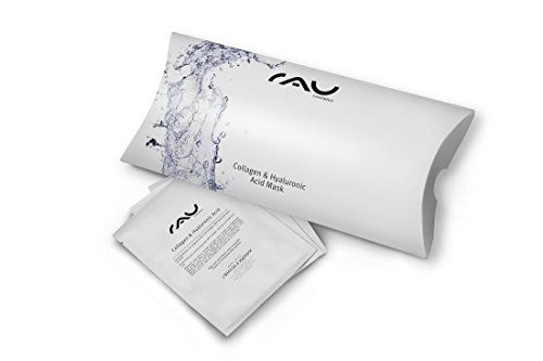 RAU Collagen & Hyaluronic Acid Mask, Vliesmaske mit Hyaluronsäure, Collagen, Aloe Vera & Kamille, intensive Feuchtigkeitsmaske (10 Stück) - 5