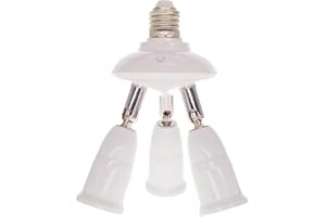FAFEICY E27 Bulb Socket Adapter Splitter to 3 Heads Adjustable Angle Bulb Socket Holder
