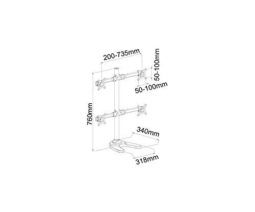 iiglo MS410 Monitorständer für 4 Monitore bis 27 Zoll schwenkbar-neigbar - 5