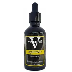 Vineetih Beard Growth Oil for Proper Nutrients and Moisturizer formulated with Ayurvedic ingredients like Almond Sandalwood Blackseed Karanja & Neem Oil Paraben Free 50ml (Unit-1)