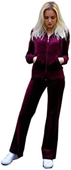 EXCEPTIONALCY Boutique Brand Ladies Velour Tracksuits Velour Hoodie and Jogging Pants UK Size 8-20 Brand 80% Cotton, 20% Polyester Burgandy