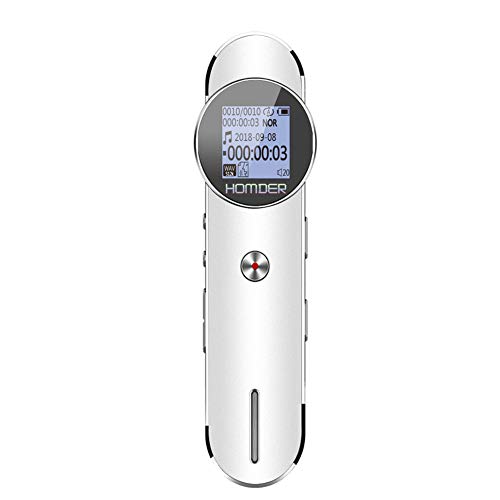 Digital Voice Recorder, Homder 8GB Professional Dictaphone with TF Card Slot Expand Up to 72GB, Stereo HD Recording for Meetings/Lectures/Interviews, MP3 Player/Password Protection/A-B Repeat - Silver