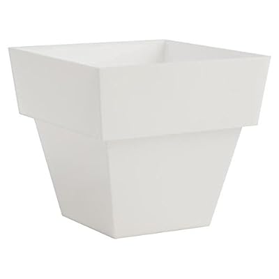 PLASTIKEN Limited Pot de fleurs carré 14x14x13 cm blanc