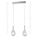 Produktbild Wunderschöne chromfarbene Pendellampe VIALA 2-flammig - tropfenförmige Hängeleuchte aus Glas und Metall