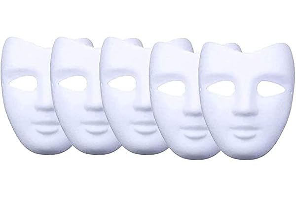 meioro DIY Livre Blanc Masque Pulpe Blanc Masque Peint À La Main Personnalité Créative Conception Libre Masque