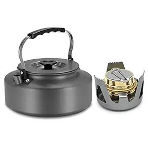 1.6L Portable Water Kettle Water Pot Teapot Coffee Pot Indoor Alumina Tea Kettle with Copper Alcohol Stove