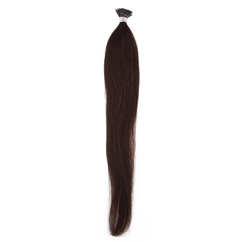 Beauty7 Stick/ I Tip Hair Extension Remy Real Human Hair 100g/50g(1g/strand) Dark Brown (#2) Hair Color Straight Hair 18'' 20'' 22'' 24'' (18'' 50g 1g/strand)