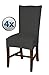 Bellboni - chair covers, fitted covers, fitted chair covers, bi-elastic, stretch, 4 Pack, anthracite
