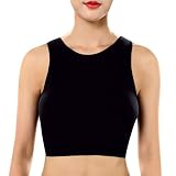 Yvelands Damen Athletic Running Sport-BH Gym Fitness Nahtlose Gepolsterte Weste Tank Tops(Schwarz,S)