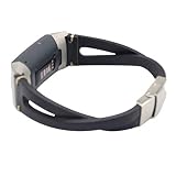 7Lucky Uhrenarmband Leder, Retro Armbänder, Ersatzband Smart Armbanduhr Gurt Handgelenk Armband Kompatibel für Fitbit Charge 3 (schwarz)