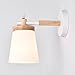 Produktbild Wandleuchte Wandmontiert E27 Schlafzimmer Kopfteil Holz Moderne minimalistische Glaswand Lampe Schmiedeeisen LED Gang (Farbe : A)