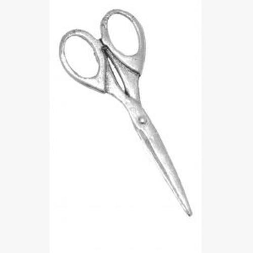 Pewter Hairdresser Scissors Pin Badge in Engraved Gift Box, Lovely Gift Idea