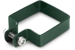 Gardenode Collier de Fixation carré Acier galvanisé 80 x 80 mm Collier de Serrage pour poteaux carrés 80 x 80 mm Vert
