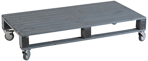 Castagnetti 1928 Mesita de palé con Ruedas Rectangular, Madera de Abeto, Gris