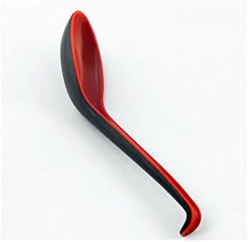 2x Asian Red/Black Soup Spoons
