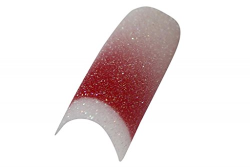 Effect Beauty 100pcs Red Fade Glitter Nail Tips