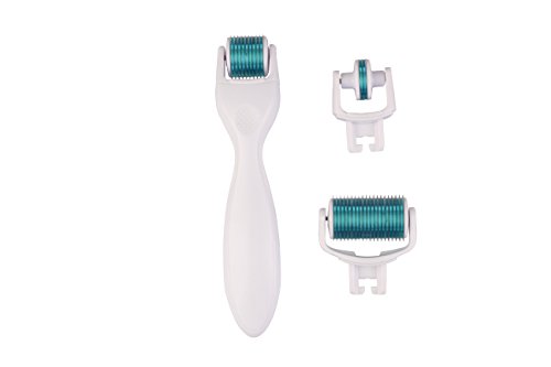 GESICHT BODY AUGEN DERMAROLLER Set 3 in 1 1200/600/180 Mikronadel Roller 1,5 mm/1,0mm/0,50mm Nadellänge Anti Falten Aknenarben Cellulite stimuliert Collagen und Elastin - 4