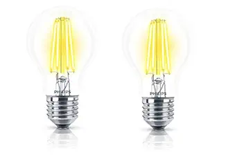 PHILIPS 8 Watts E27 LED Bulb A60 (Warm White/Golden Yellow) - Pack of 2