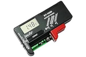 HEMLOSK Comprobador de Pilas y Baterías Universal Digital BT-168D para Pantalla LCD, Medidor de Carga Pilas AA AAA C D 9V 1,5V y Pilas de Botón, Battery Tester Compacto y Portátil para Uso Doméstico