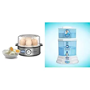 Kent Instant Egg Boiler 360-Watt (Transparent and Silver Grey) & KENT Gold 20-Litres UF technology based Gravity Water Purifier, Blue