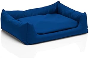 Juelle Legowisko dla Średniego psa - Poduszka dla średnich psów, Zdejmowany pokrowiec, możliwość prania w pralce, puszyste Łóżko, Sofa dla psa Pola XXS-XL (rozmiar: M - 80x65 cm, Szafir)