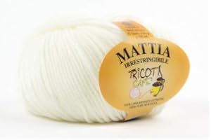 TRICOT CAFE' Mattia - gomitolo morbido filato pura lana merinos extrafine ideale per neonati lana per uncinetto per Ferri/uncinetto: 3.50/4.00 50 gr - 1 Bianco