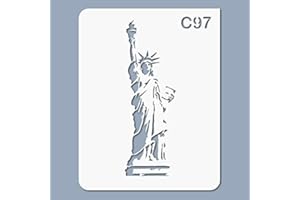 DECOPOCHOIRS Pochoir Amérique statue de la liberté - Taille L feuille 283x364 mm