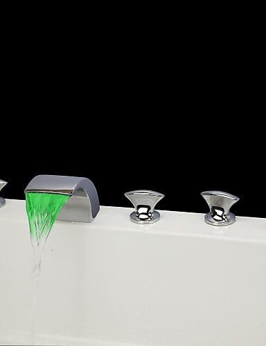 JinRou Modern and stylish Shower Mixer Bathtub Faucet - Contemporary - LED / Waterfall / Handshower Included - Brass (Chrome)