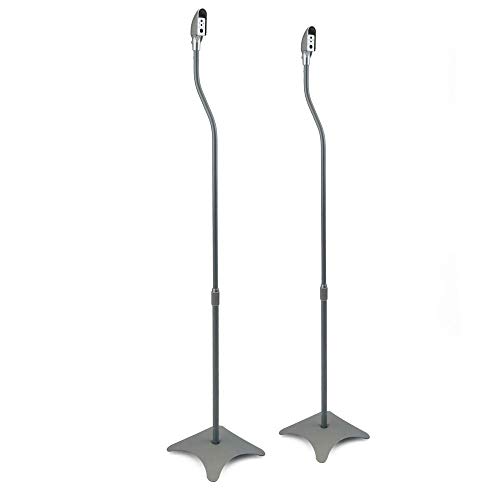 BeMatik - Soportes para altavoz de pie en color gris 2 unidades