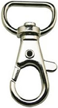 Chuzhao Wu Metal Silvery 0.65" inside D Ring Curved Lobster Clasps Swivel Trigger Clips Snap(Pack Of 20)