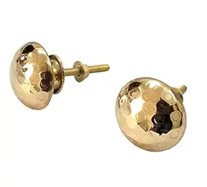 Artshai Brass Hammered Door Knob Round Shape Multicolor (Size:6.5x4x4 cm) (4)