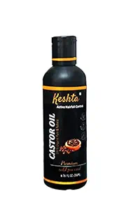 Keshta Premium Cold Pressed Castor Oil - 100% Pure and Natural - For Strong, Thick and Healthy Hair and Skin - 200 ML