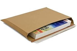 A4 Cardboard Envelopes, Pack of 30 Expandable Capacity Book Mailers, 400gsm, Peel and Seal, Rigid and Sturdy, Rip and Strip Open, Rigid for Royal Mail Letter Posting by Leo Design (30)