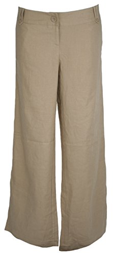 Ex Store Maternity Linen Blend Trousers Beige 8