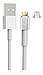 Produktbild OKCS Schnell und Sicher 1M magnetisches Lightning Ladekabel Magnetkabel Apple iPhone 7, 7 Plus, SE, 6, 6 Plus, 6s, 6s Plus, 5, 5s, 5c, iPad Mini, Air, Pro iOS 10, Galaxy S7 / Edge, S6 / Edge - Silber