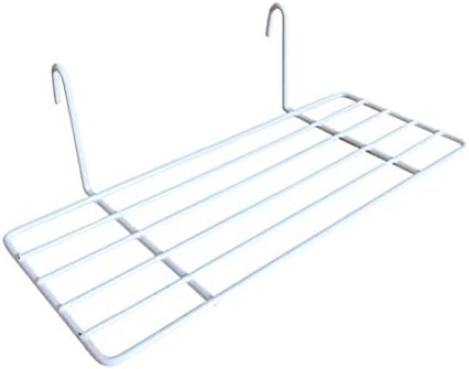 NICEXMAS Hanging Wire Straight Shelf Baskets Wall Organizer and Display Shelf for Living Room Bedroom(White)