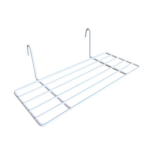 NICEXMAS Hanging Wire Straight Shelf Baskets Wall Organizer and Display Shelf for Living Room Bedroom(White)