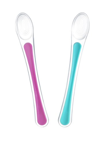 Tommee Tippee 2 Weaning Spoons 4-7 Months - Pink/Green